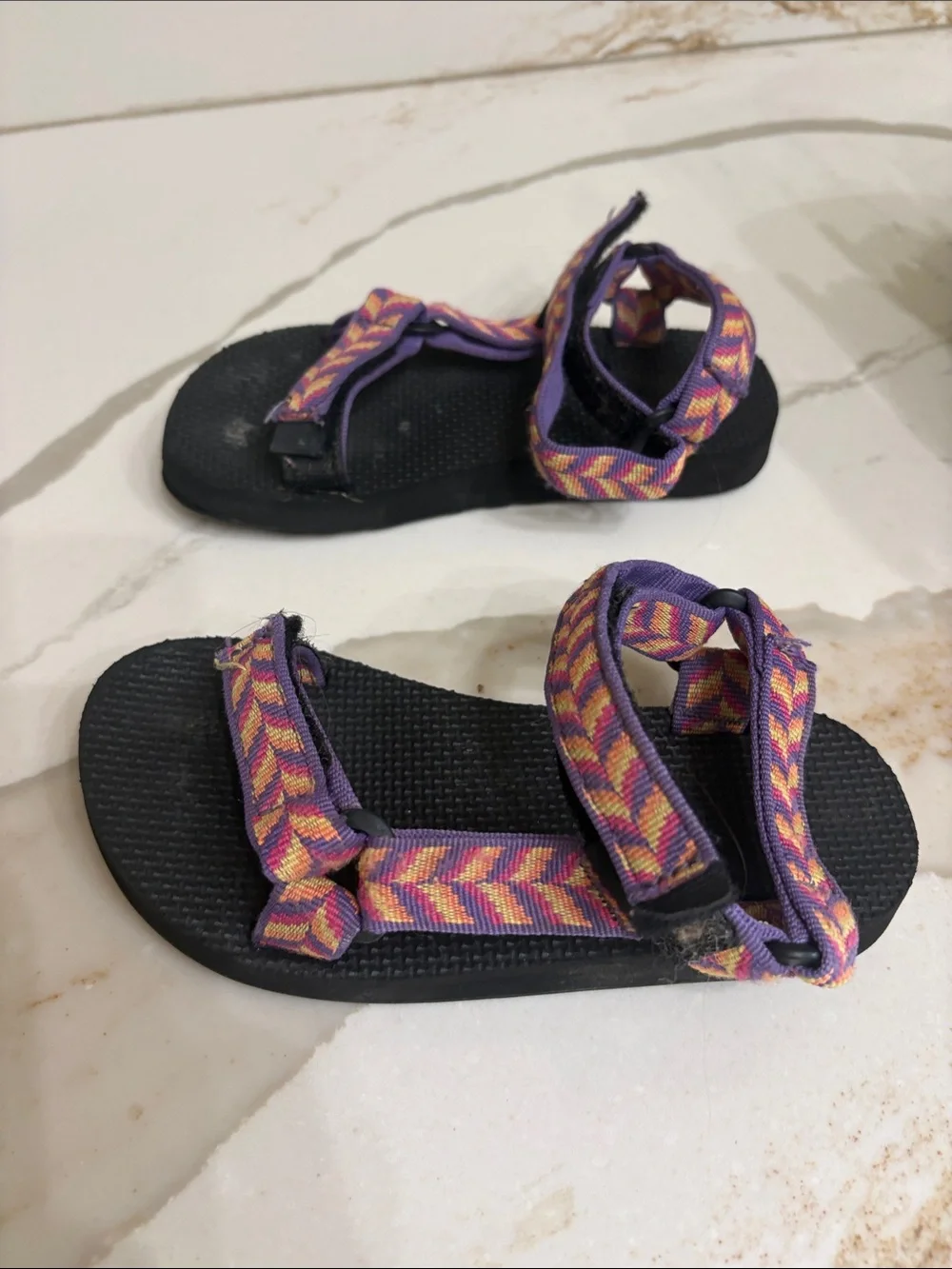 Teva Purple, Pink and Yellow Woven Strap Sandals
